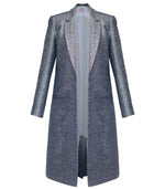 Garbo Midi Coat - Dark Blue Shimmer