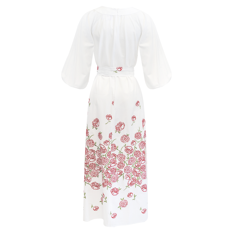 Brooke Dress - Red embroidery