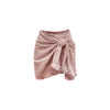 Mini Wrap Skirt - Pink/Brown