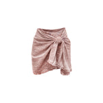 Mini Wrap Skirt - Pink/Brown