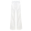 Drawstring Pant Linen Side Stripe - Optic White