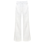 Drawstring Pant Linen Side Stripe - Optic White