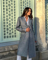 Garbo Midi Coat - Dark Blue Shimmer