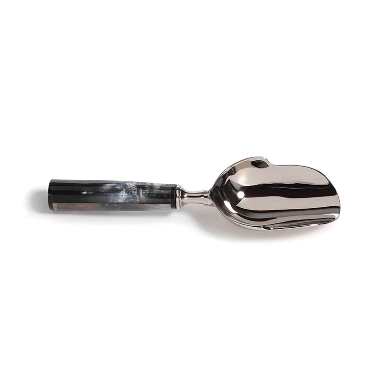 Ice Scoop w/ Horn Handle- Polished Nickel