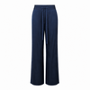 Drawstring Pant Silk Charmeuse Side Stripe - Midnight | Michelle Farmer