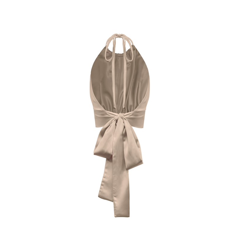 Bardot Top -Silk Charmeuse-Champagne