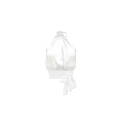 Bardot Top-Chiffon over Charmesue-Optic White