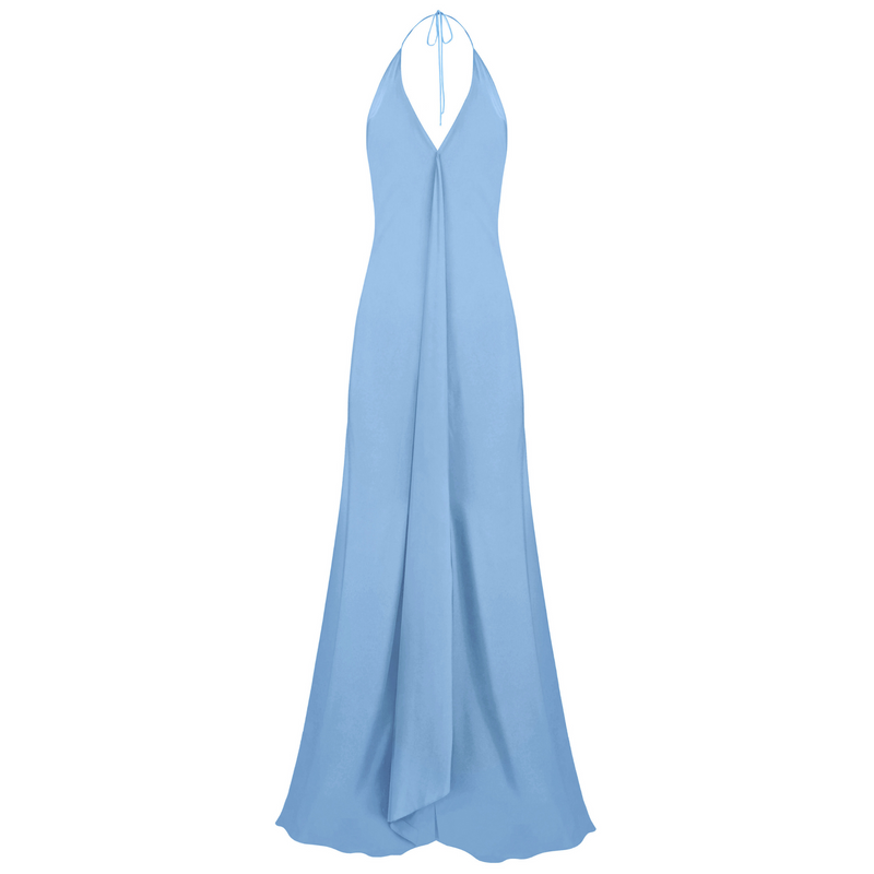 Bias Gown - Single layer Georgette - Hydrangea
