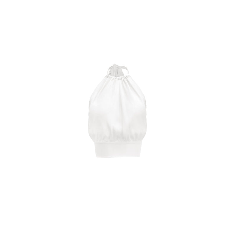Bardot Top-Chiffon over Charmesue-Optic White