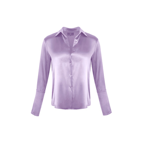 Garcon Shirt -Stretch Silk Charmeuse - Rose de France