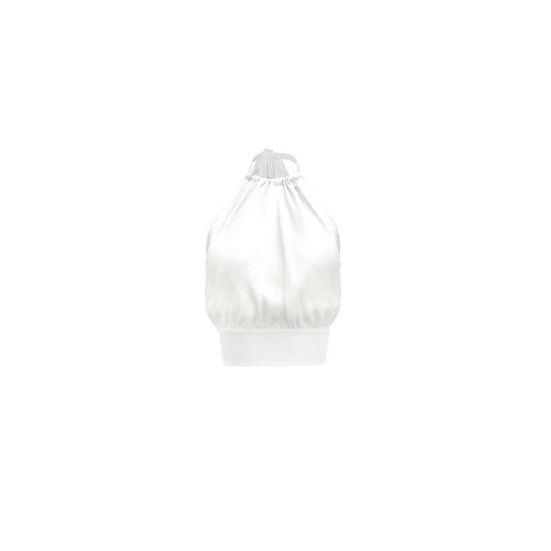 Bardot Top-Chiffon over Charmesue-Optic White