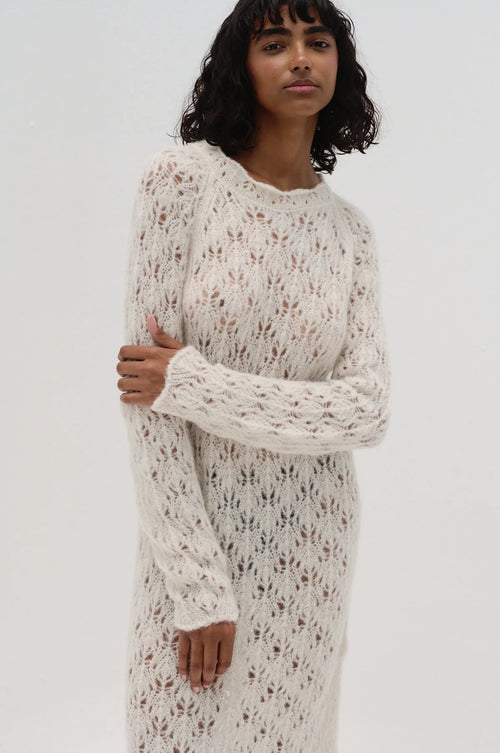 WARI Dress, Midi- Ivory