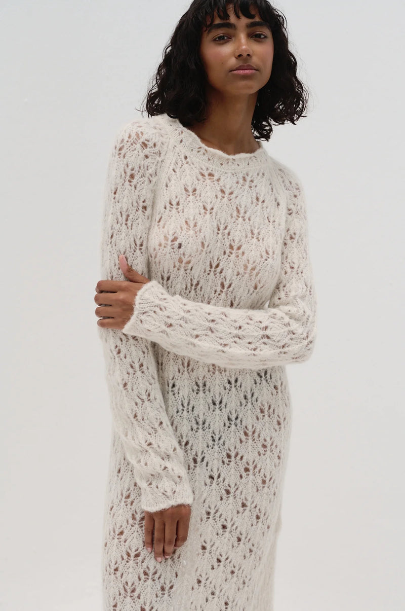 WARI Dress, Midi- Ivory