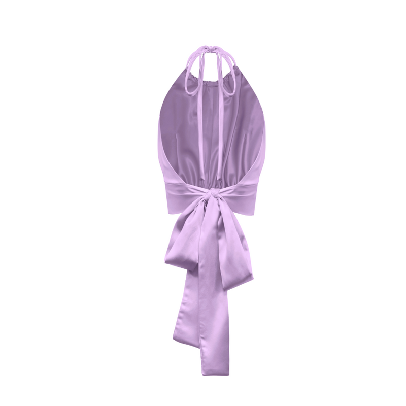 Bardot Top-Silk Charmeuse-Rose De France