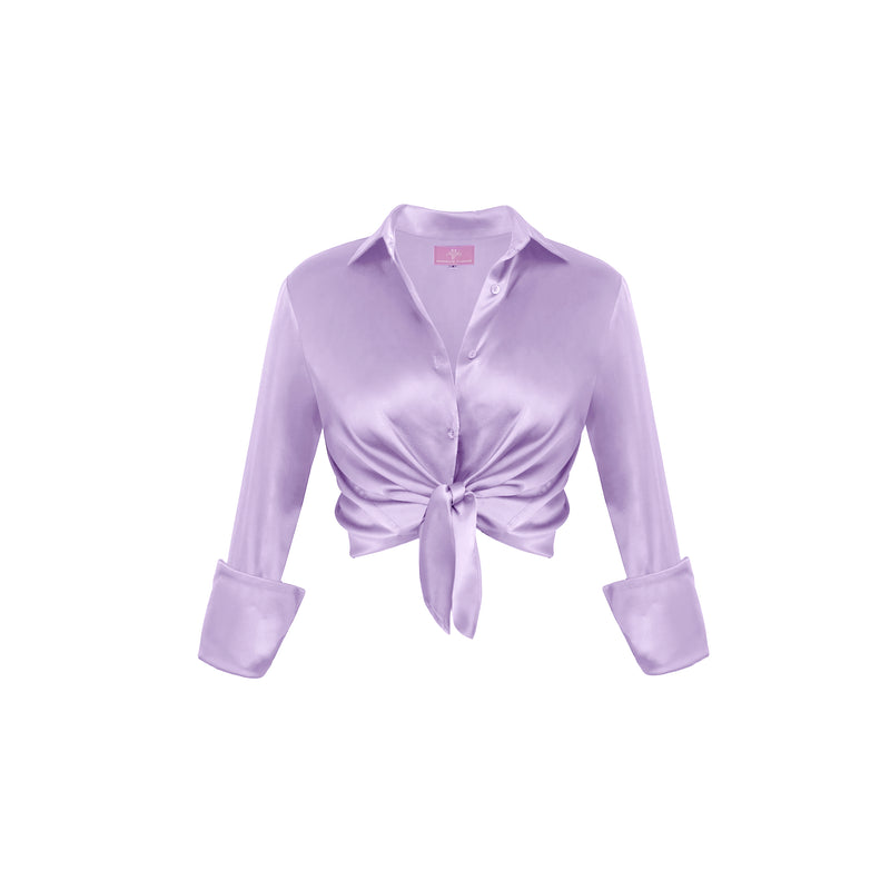 Garcon Shirt -Stretch Silk Charmeuse - Rose de France