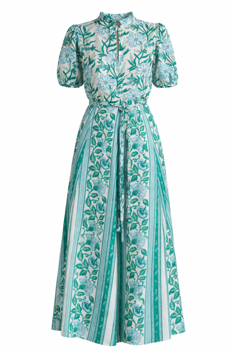 Oceanus Dress- Spring Daisy L.Blue Large / Spring Daisy Light Blue