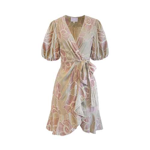 Penelope Mini Dress - Beige/Pink Floral