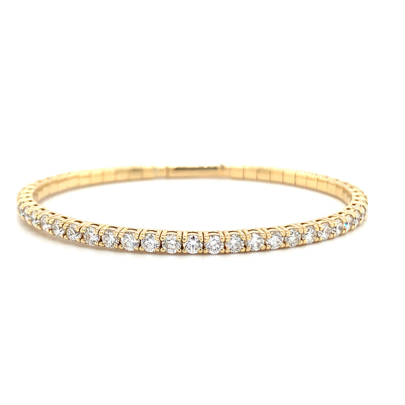 Yellow Gold Flex Tennis Bangle