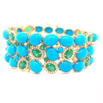Turquoise, Emerald and Diamond Bracelet