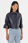 Carolina Leather Jacket - Navy