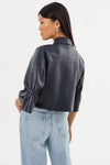 Carolina Leather Jacket - Navy