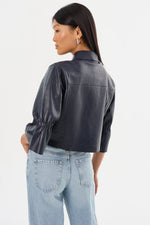 Carolina Leather Jacket - Navy