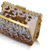 Clutch Wood/Crystal- Silver Blue