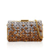 Clutch Wood/Crystal- Silver Blue