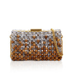 Clutch Wood/Crystal- Silver Blue