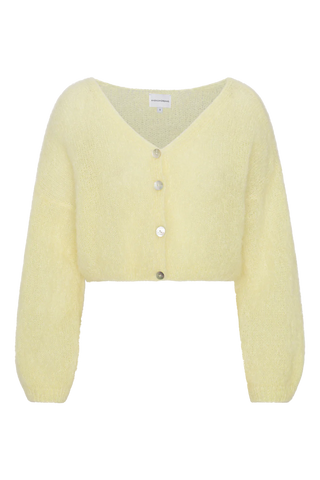 Cornelia Cropped Cardigan- Light Yellow – Michelle Farmer Cornelia Cropped Cardigan- Light Yellow – Michelle Farmer