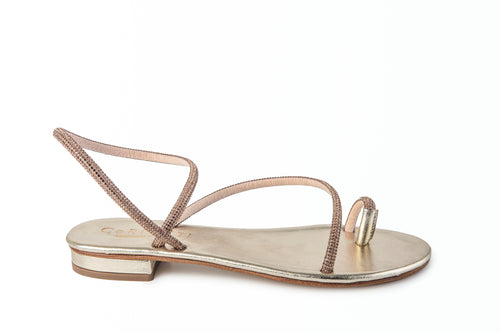 Pogliano Slide Sandals- Amber/Gold