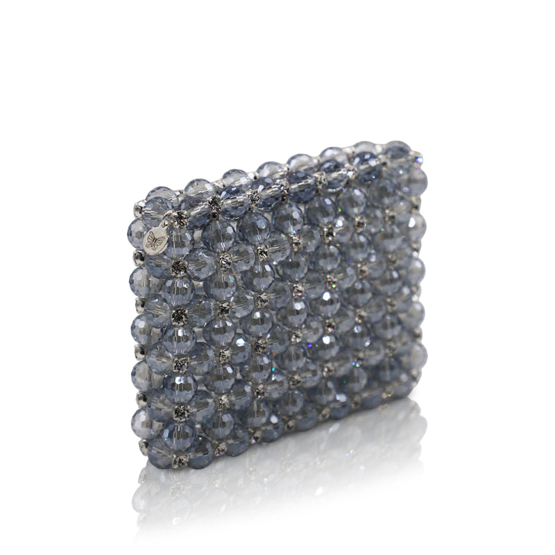 Mirage Mini Crystal Wallet - Silver Blue