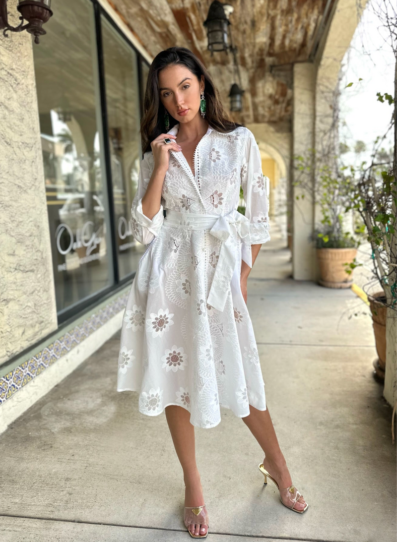Margorie Long Sleeve Dress - Eyelet Margorie Long Sleeve Dress - Eyelet