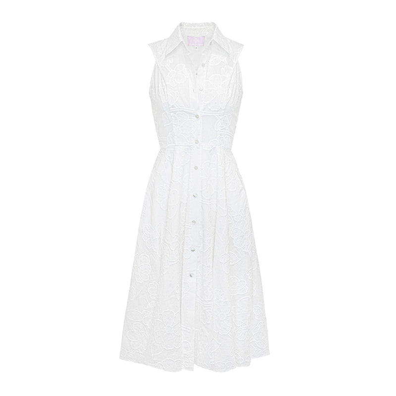 Alice Midi Dress - White/Off White