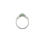 Oval Emerald with Diamonds Band Ring