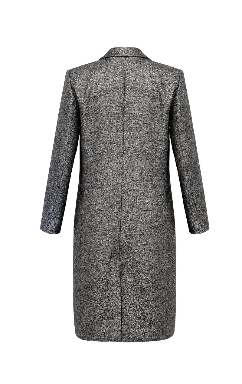 Garbo Midi Coat - Black Shimmer