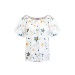 Juliet Blouse - White Multi Embroidery