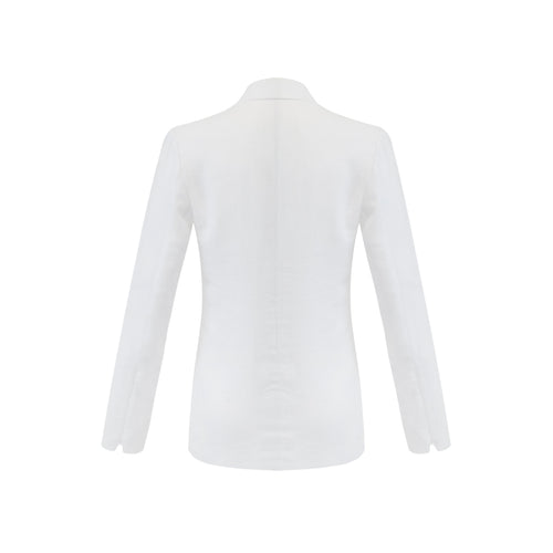 Bonnie Blazer - 100% Linen Optic White