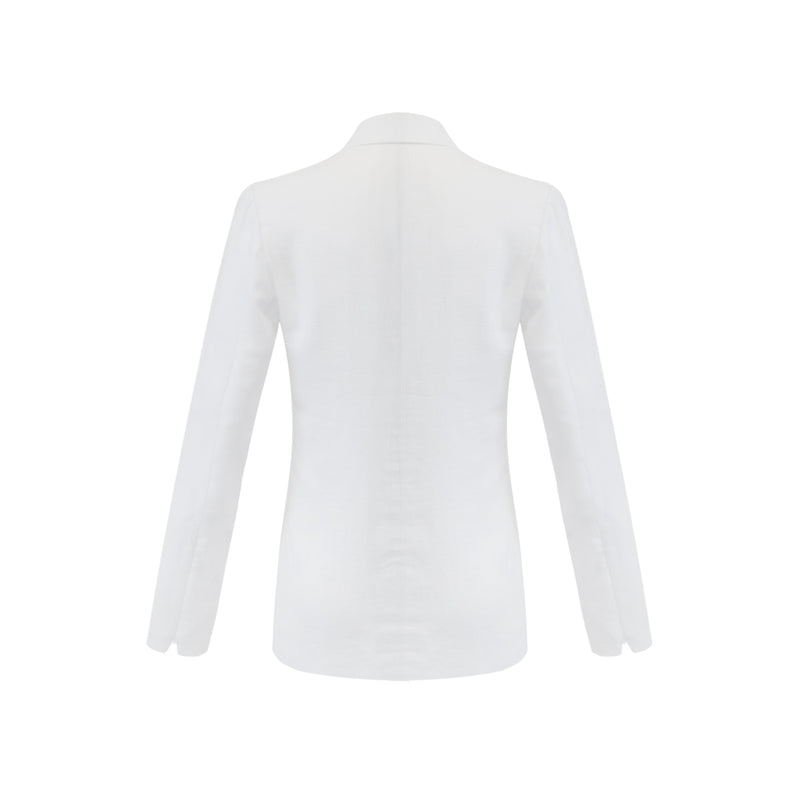 Bonnie Blazer - 100% Linen Optic White
