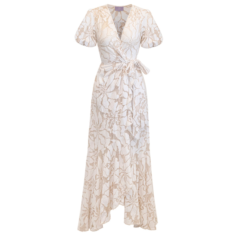 Penelope Maxi Dress - Beige Jade Lace