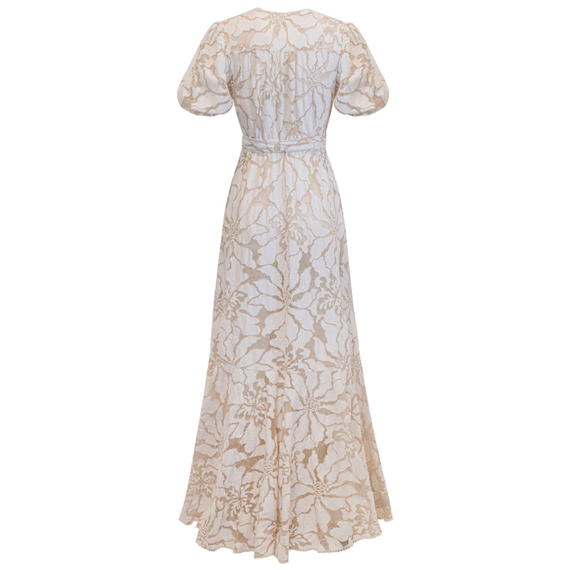 Penelope Maxi Dress - Beige Jade Lace