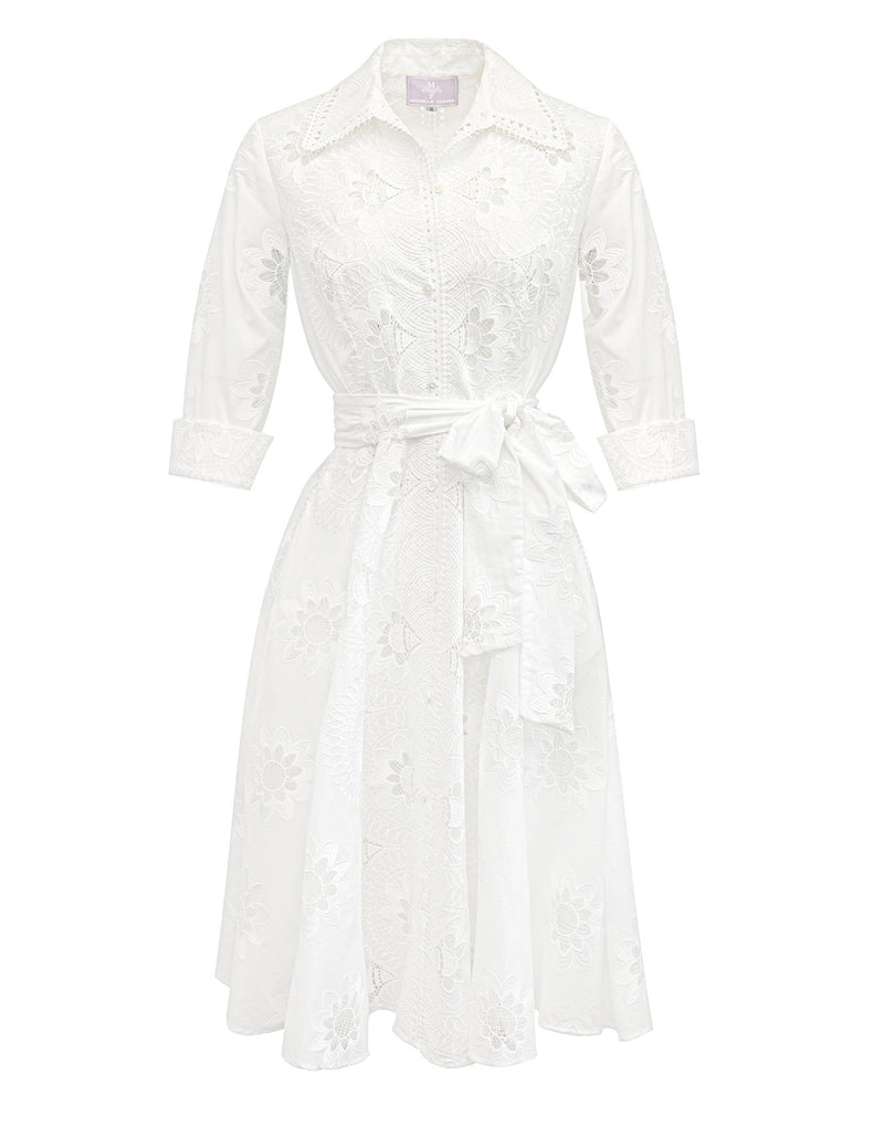 Margorie Long Sleeve Dress - Eyelet