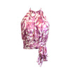 Bardot Top Silk Chiffon - Pink Abstract
