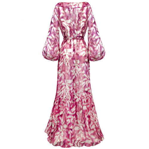 Aliett Maxi Dress- Pink Abstract