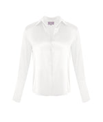 Garcon Shirt - Stretch Silk Charmeuse - Optic White