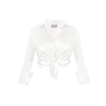 Garcon Shirt - Stretch Silk Charmeuse - Optic White