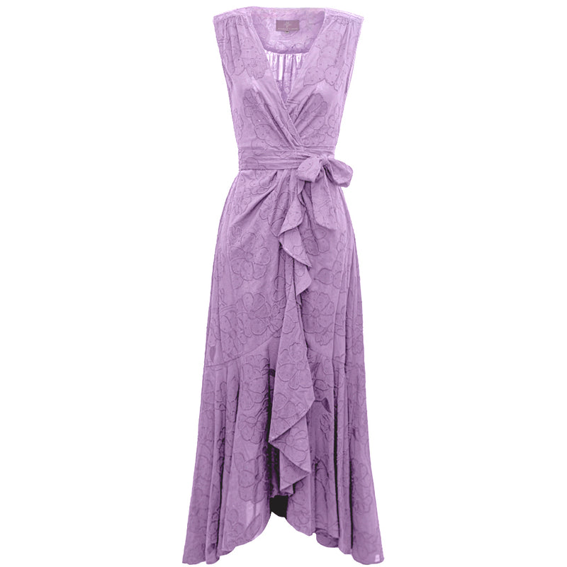 Penelope Sleeveless Dress - Lavender Flower