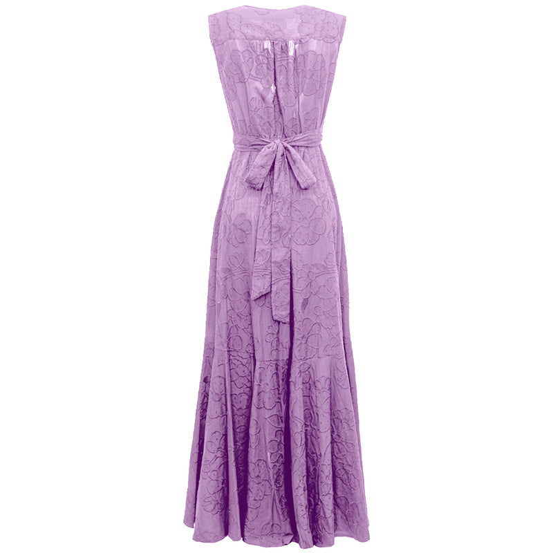 Penelope Sleeveless Dress - Lavender Flower