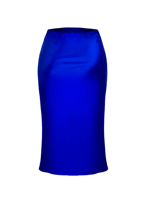 Slip Skirt - 30mm Silk Charmeuse  - Cobalt