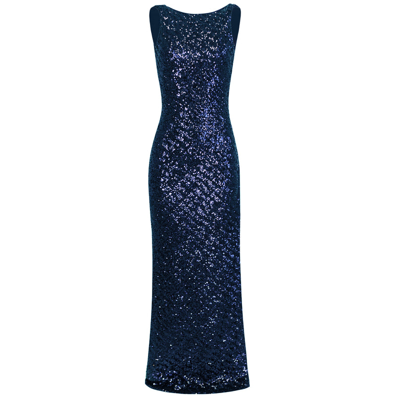 sparkly dress maxi Brandy Maxi Gown- Midnight Sequin – Michelle Farmer